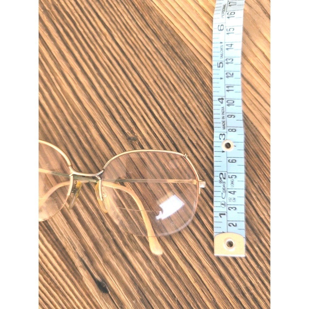 Vintage Eyeglasses Anita RS Windsor Aviator Round Gold Metal Half Rim Oversized - Picture 8 of 16